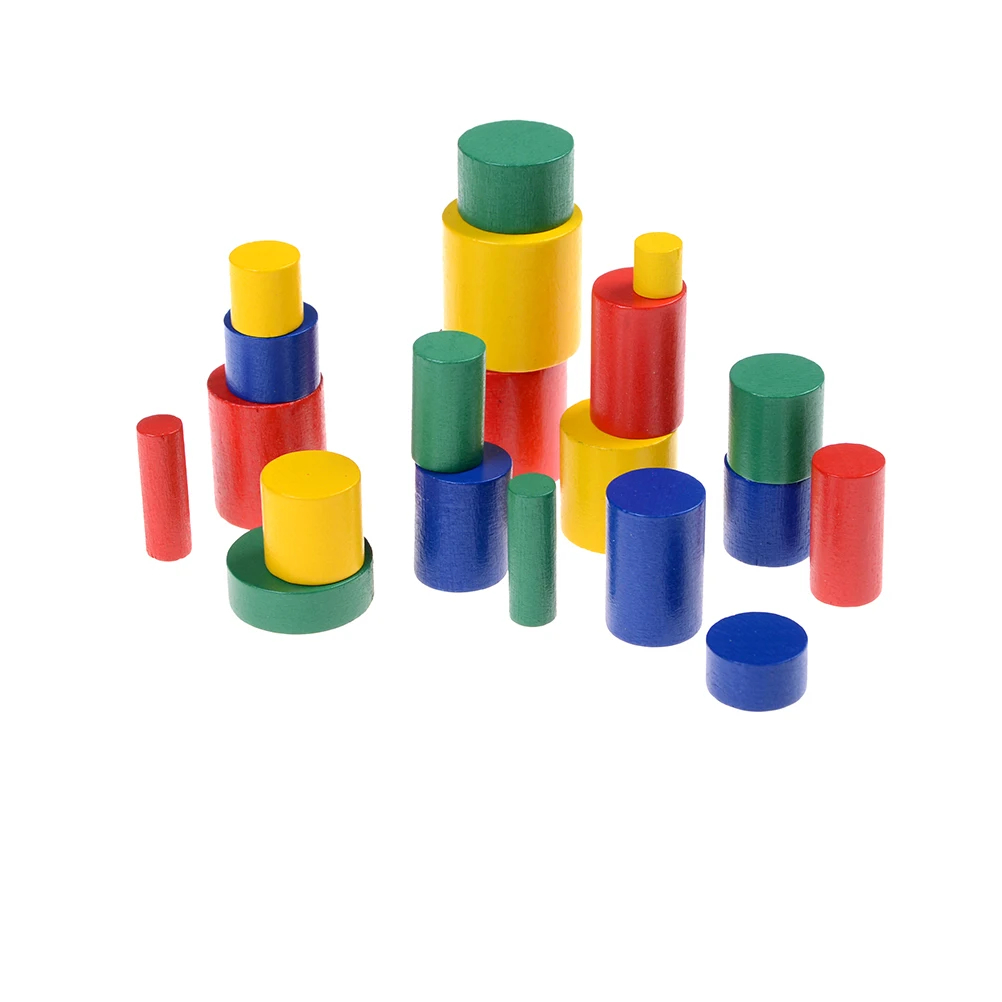 

1 Set Montessori Materials Cylinder Block Wood Teaching Geometry Educational Toy for Children Kids Learning Math Toys