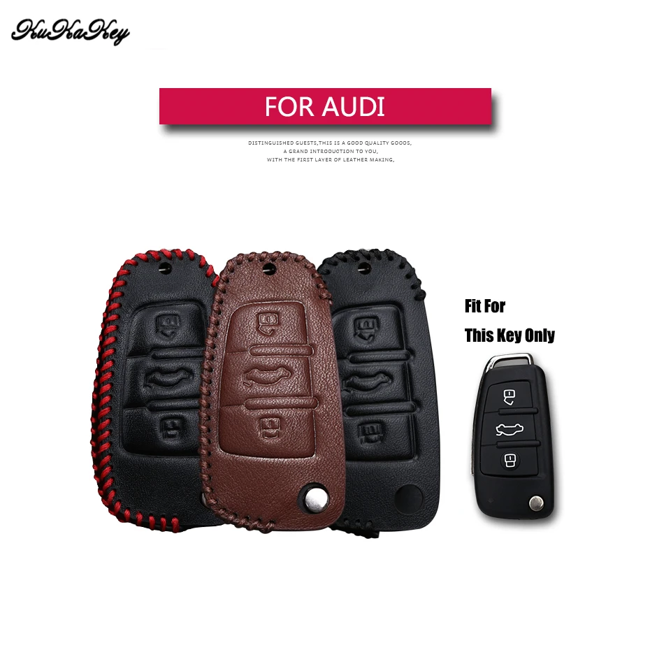 

Leather Car Key Case Cover For For Audi C6 A7 A8 R8 A1 A3 A4 A5 Q7 A6 C5 Protection Key Shell Skin Bag Only case