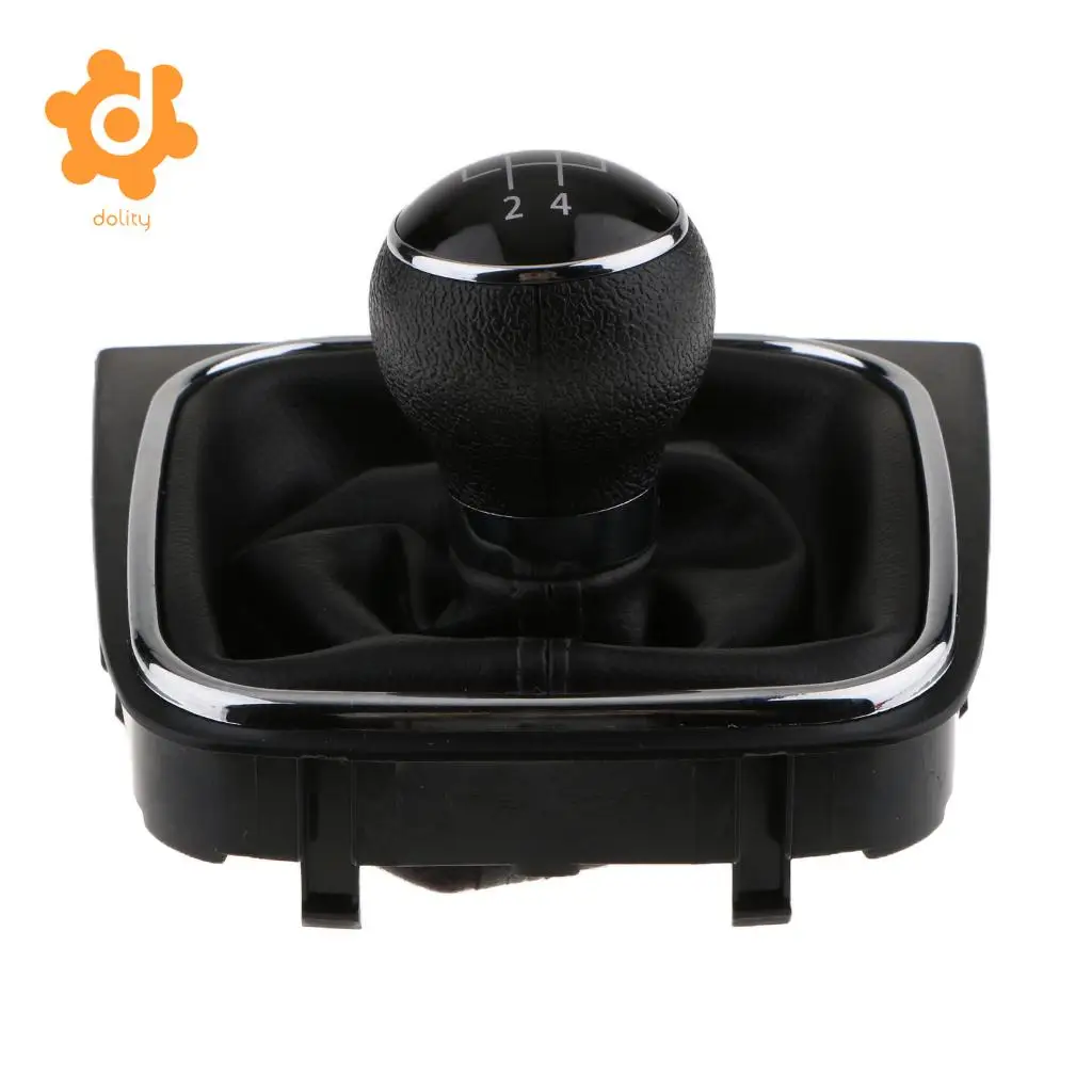 Manual Gear Shift Knob Shifter with Boot Cover Stitch for VW Golf MK5 MK6