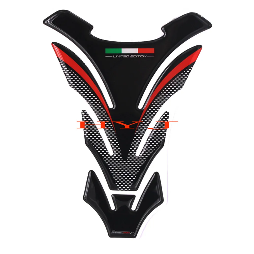 

3D Carbon-look Motorcycle Tank Pad Protector Decal Stickers Case for Honda Suzuki Kawasaki Ducati Aprilia RV4 Italy Flag Tank