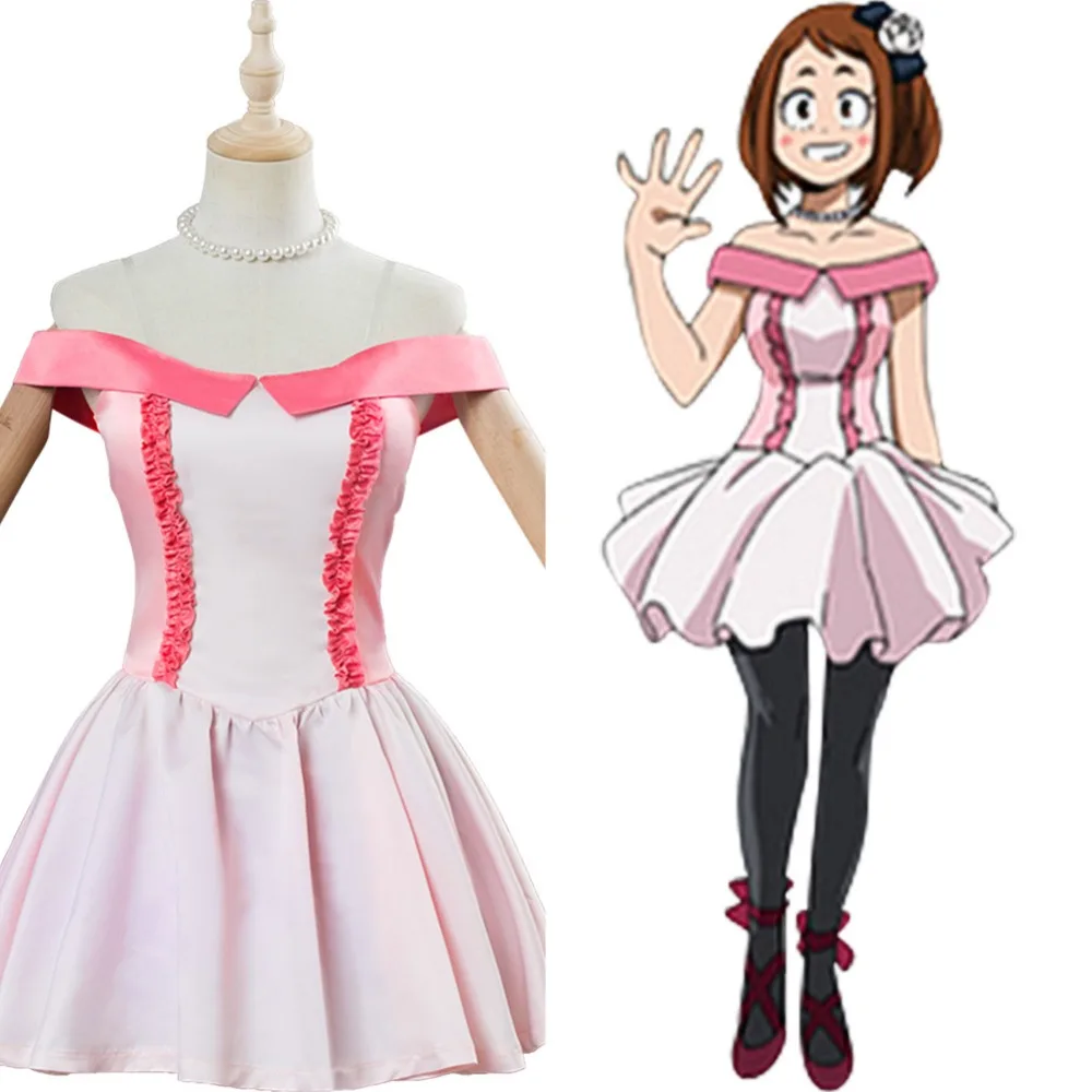 

My Hero Academia Cosplay Two Heroes Ochaco Uraraka Cosplay Costume Dress Halloween Carnival Costumes