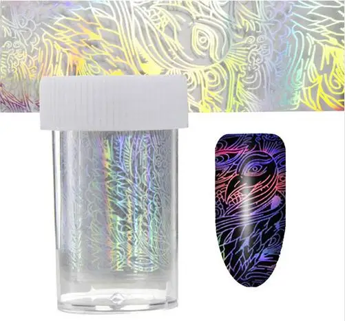 1 рулон, 4*100 см, Голографическая фольга для ногтей, Рождественская 3D переводная наклейка, переводные наклейки для маникюра и дизайна ногтей, водная горка - Цвет: Серый