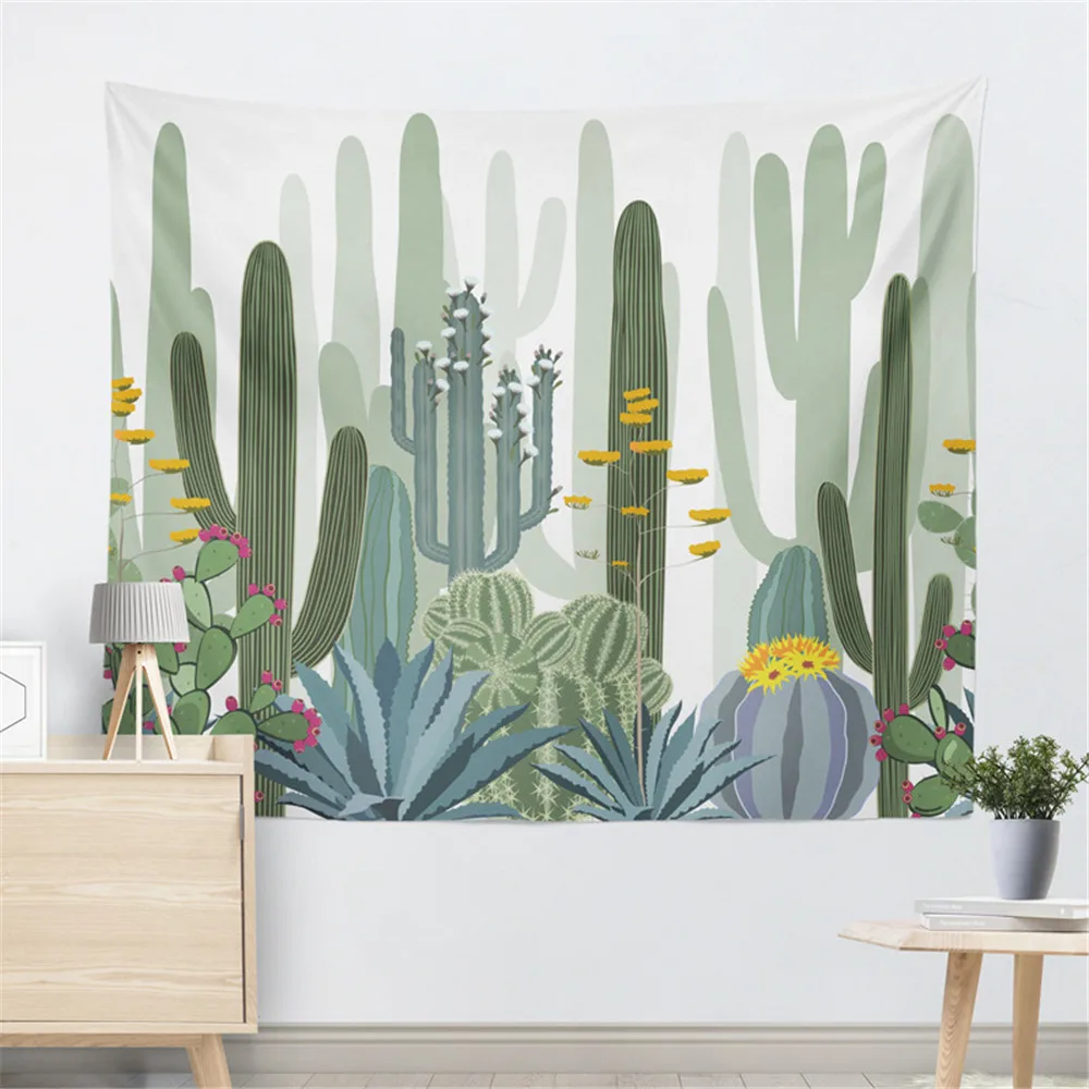 

Cactus Watercolor Hanging Wall Tapestries Mandala Bohemian Tapestry Landscape Wallpaper Wall Art Shawl Throw Blanket Room Decor