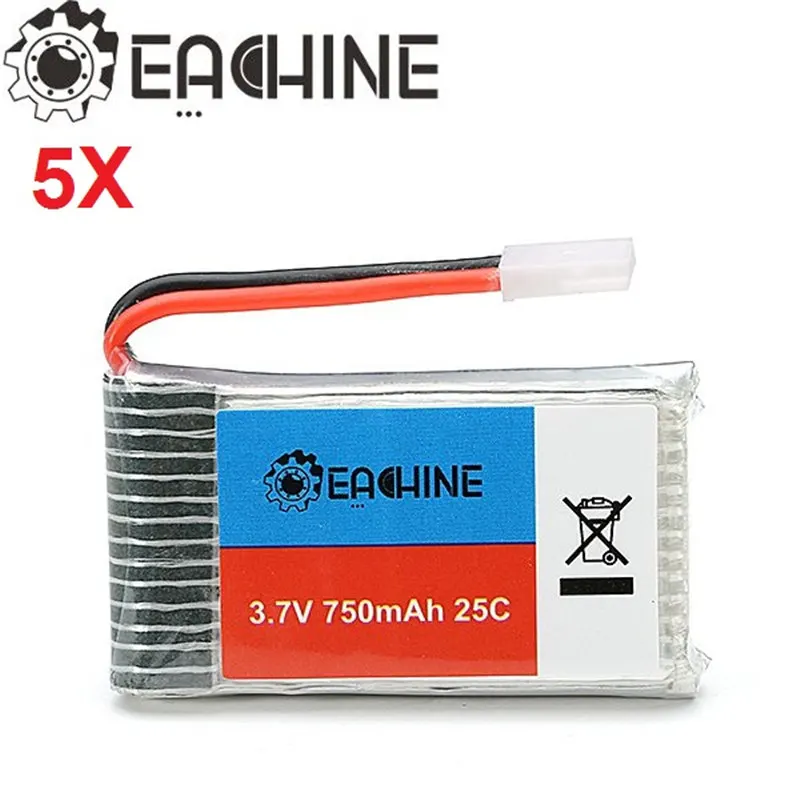 

5X Eachine 3.7V 750mah 25C Lipo Battery For Syma X5 X5C X5SC X5SW CX30W