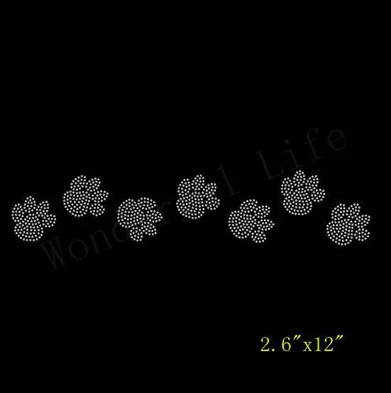 Free Shipping new special paw print design for cheer bow Iron On Rhinestone Transfer | Дом и сад