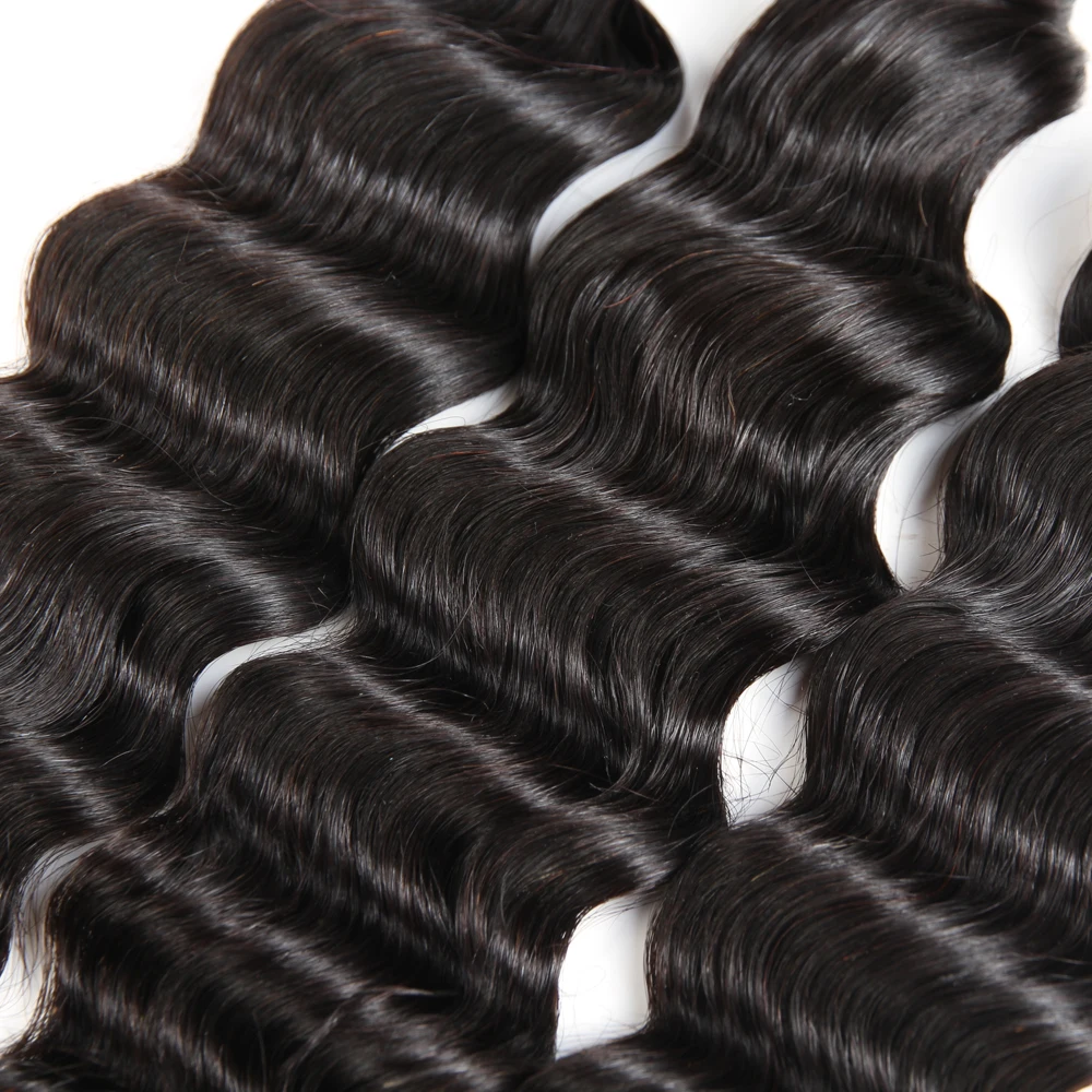 Megalook Malaysian Loose Deep Wave Bundles with Closure 3pcs 100% Human Hair with Lace Closure Megalook Malaysian Loose Deep Wave Bundles with Closure 3pcs 100% Human Hair with Lace Closure