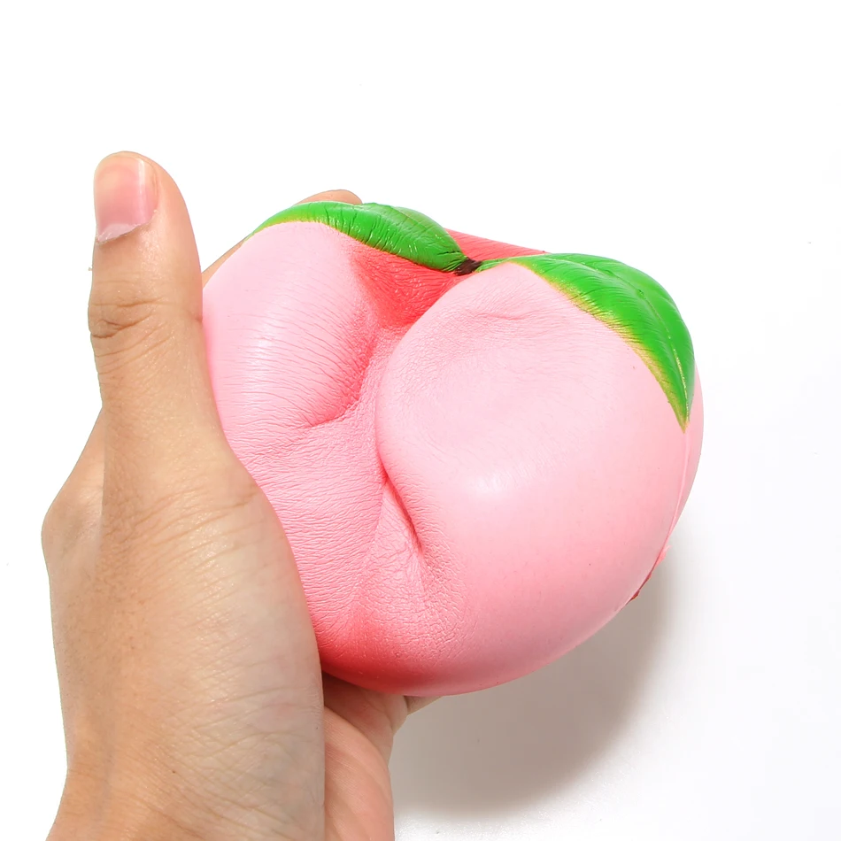 11cmx10CM Jumbo Fruit Peach Squishy Simulated Fruit Slow Rising Bread Scented Squeeze Toy Stress Relief for Kid Xmas Gift