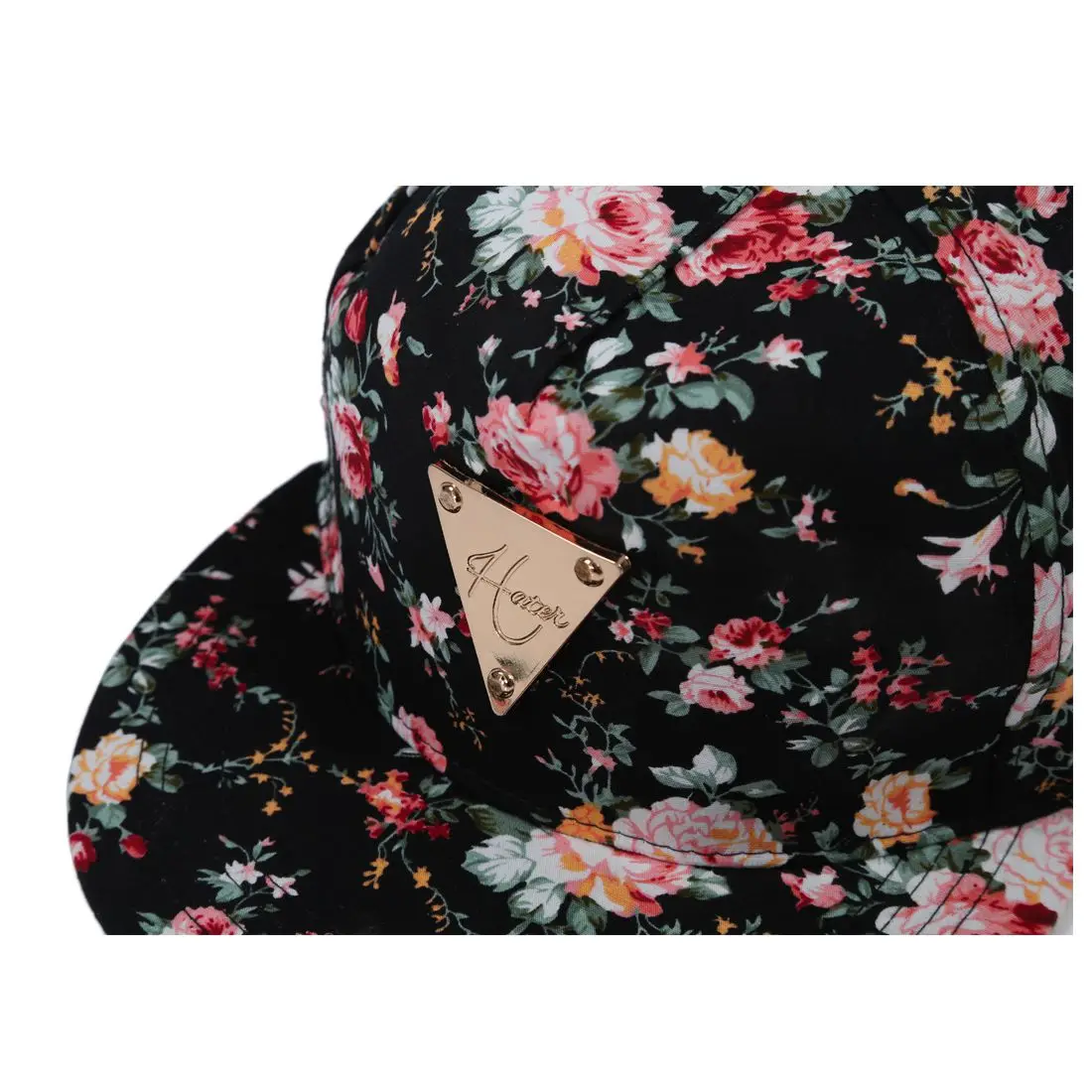 HTHL-цветы Snapback шляпа, хип-хоп плоские экраны бейсболка Регулируемый размер черный