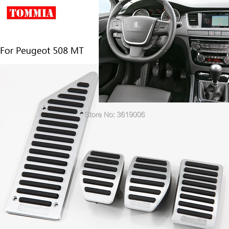 

tommia For Peugeot 508 AT MT 2011-2016 Pedal Cover Fuel Gas Brake Foot Rest Housing No Drilling Car-styling