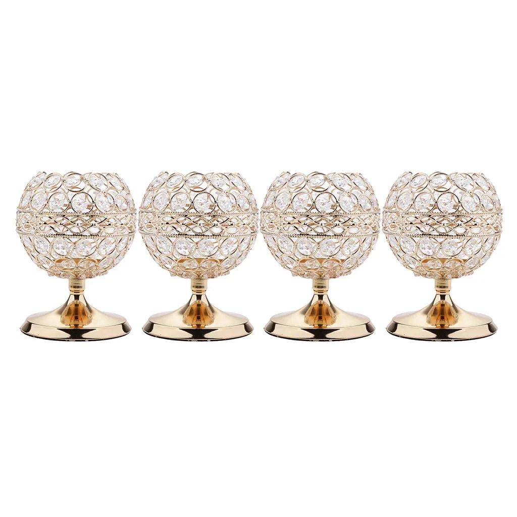 4 шт. миска прозрачное стекло, хрусталь подсвечник Обету Подсвечники Tealight Свадебная вечеринка украшения дома стол центральные