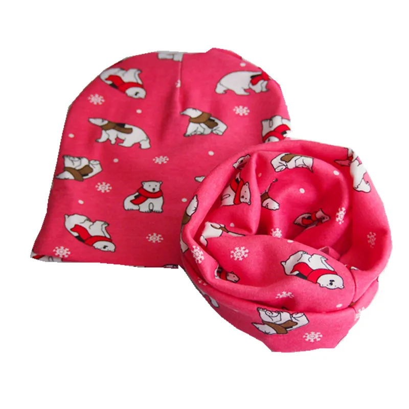

new fashion cotton bear star army letter cartoon baby scarf+beanie sets boys girls hat +collar suits children headwear accessory