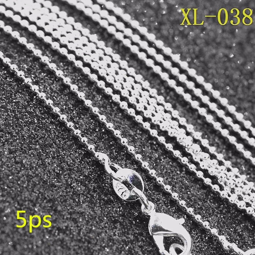 

5ps/bag wholesale Silver 1MM BALL Chain necklace 18inch-30inch,silver plated chain necklace,925 jewelry,women jewelry