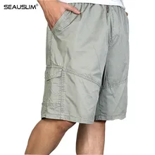 SEAUSLIM Повседневное х/б мужские шорты дышащая мужская одежда большого размера летние шорты брюки свободные по колено короткие LQ-TH-03