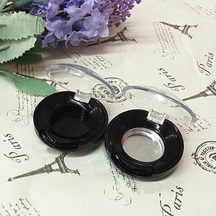 

50pcs Black Eye shadow Case with Transparent Lid Cosmetic Powder Compact Empty DIY Cosmetics Blusher Packaging Box Subpackage
