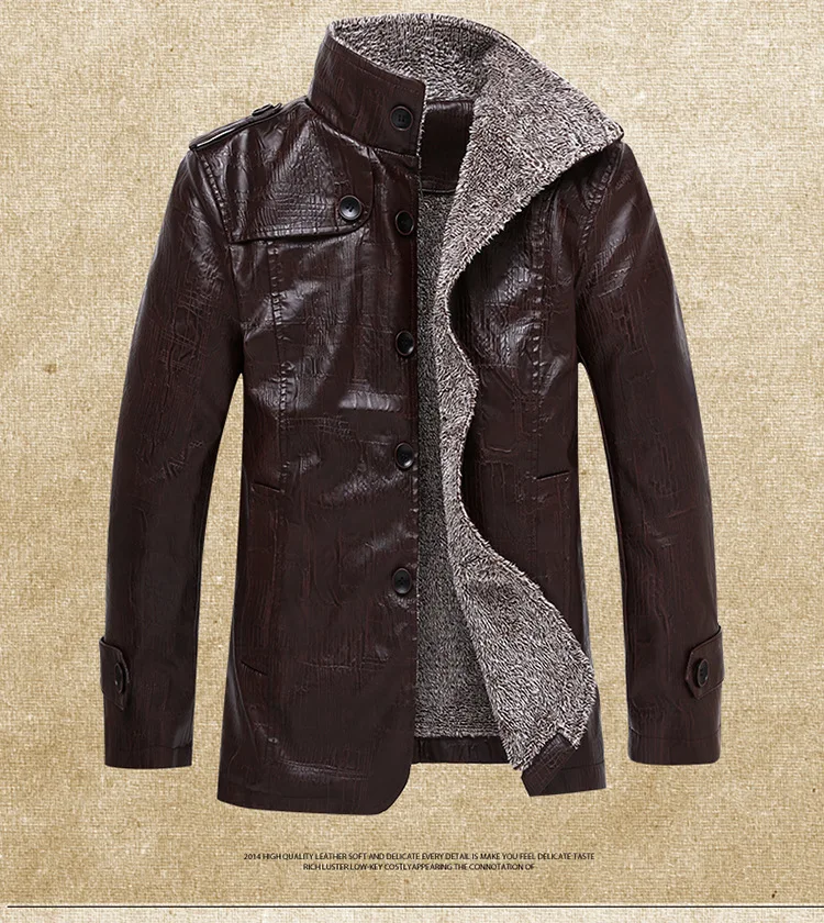 Brand Leather Jacket Men Slim Warm Mens Washed Leather Motorcycle Biker Jackets Standing Collar Coat Plus Size 4XL Outwear Parka men's genuine leather motorcycle jackets