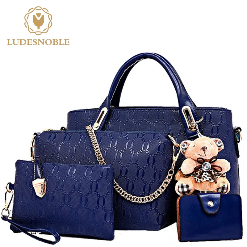 LUDESNOBLE 4 font b Set b font Bags font b Handbags b font Women Famous Brands