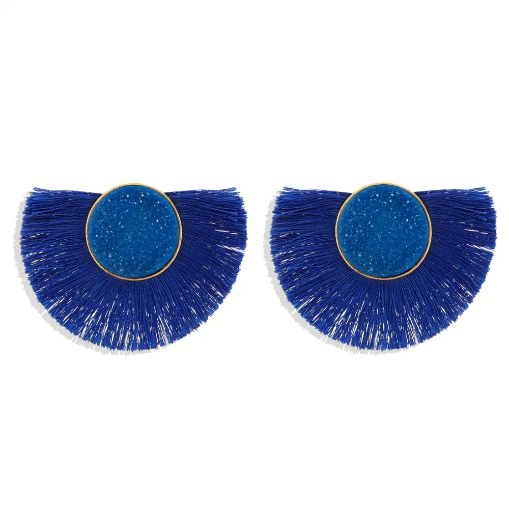 Fashion Tassel Earrings for Women Big Fringe Earings Jewelry Female Summer Style Ethnic Hanging Stud | Украшения и аксессуары