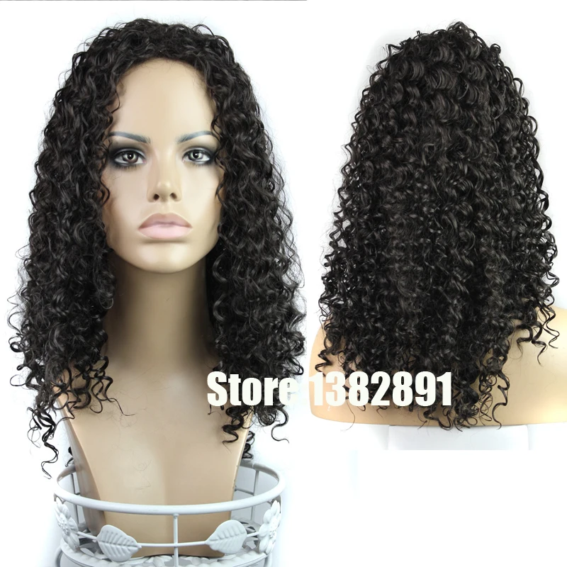 African American Kinky Curly Wig Heat Resistant Hair Synthetic
