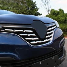Fit For Renault Kadjar 2015 2016 2017 Chrome Front Mesh Grille Bumper Cover Trim Insert Bonnet Garnish Molding Guard Protector dot mesh insert crochet trim shirt
