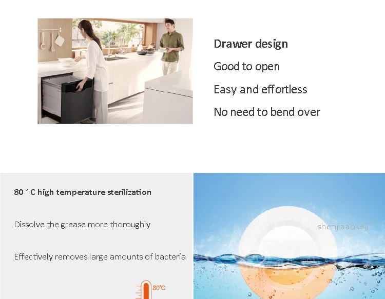 Intelligent Dishwasher Embedded dishwash машина высокая температура посуда для стерилизации моечная машина Кухня посудомоечная машина