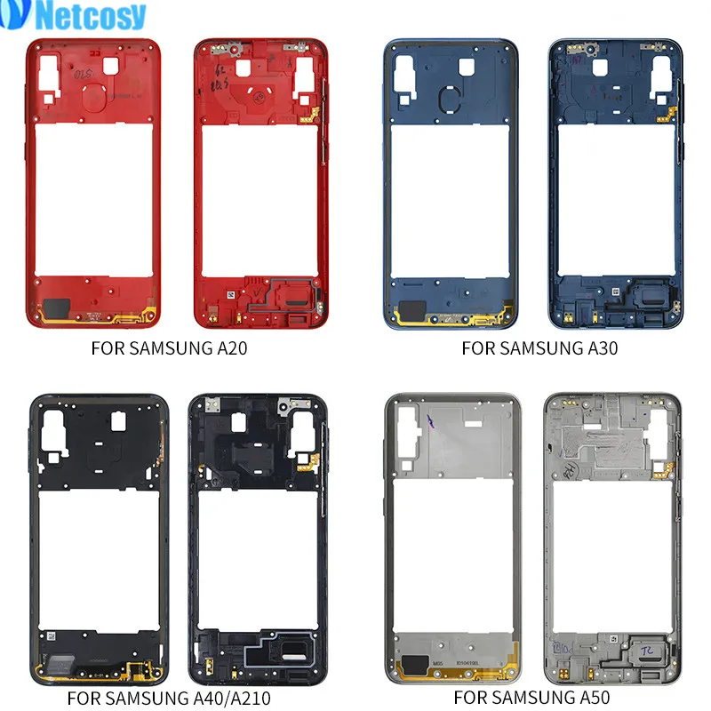 

Netcosy Middle Frame Bezel Middle Plate Cover Replacement Parts For Samsung Galaxy A20 A30 A40/A210 A50 Mid Housing case