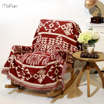 

Cobertor Blankets for Beds Geometric Jacquard Sofa Towel Covers Multifunction Throw Blanket with Tassels Decorative Blanket