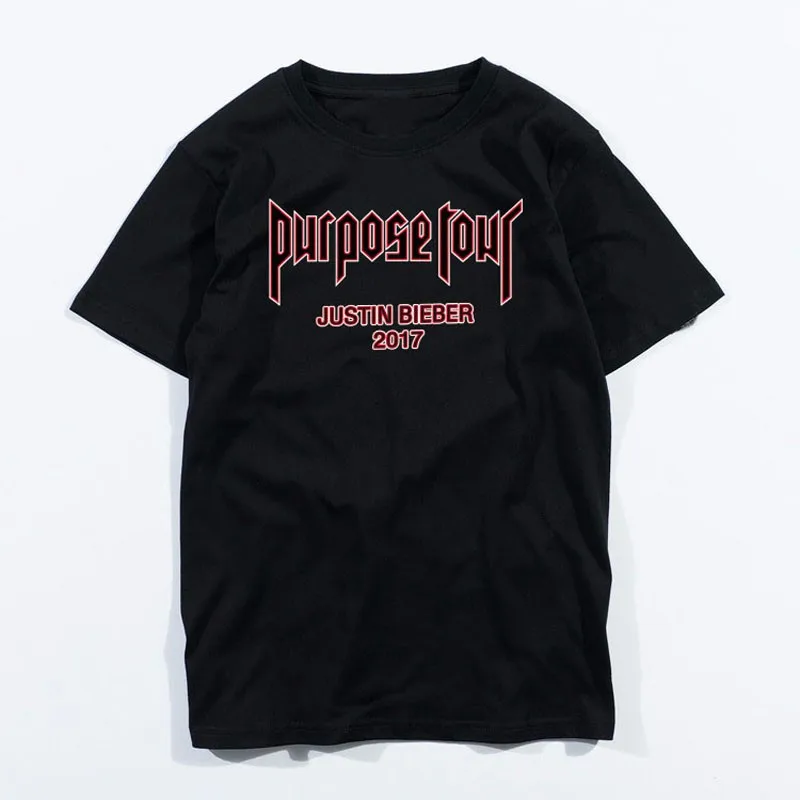 2017 purpose tour T-shirt Justin Bieber men's wear women's Bieber fear God T-shirt cotton hip-hop high street clothes
