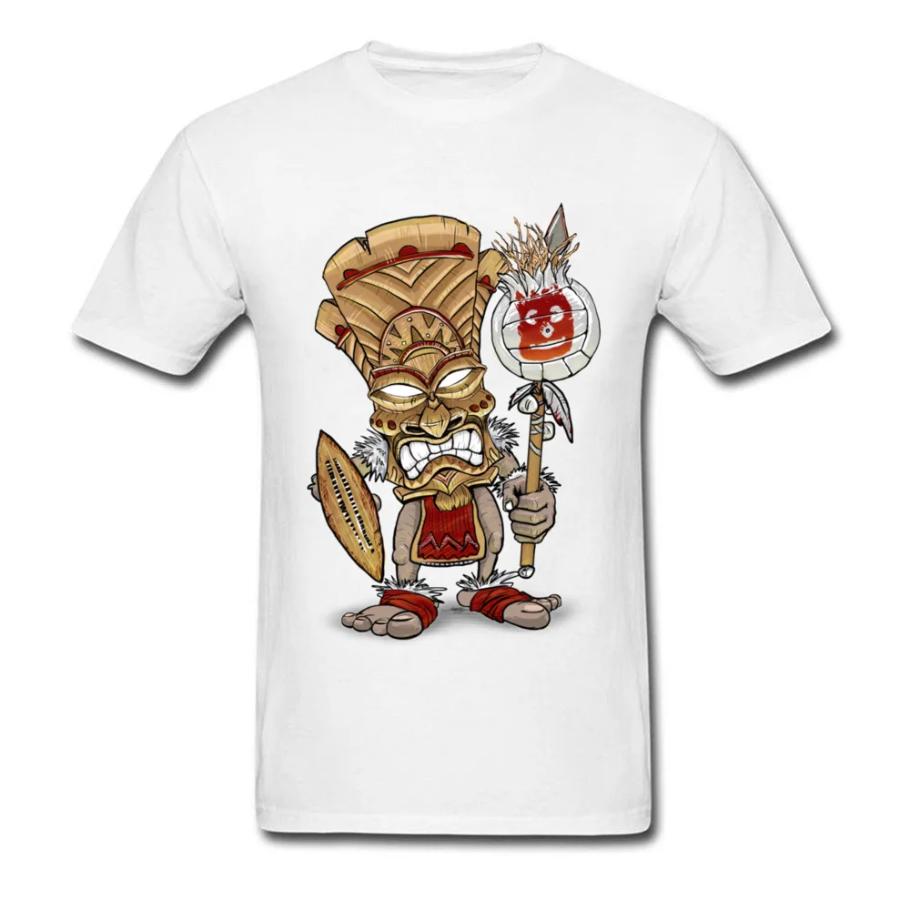 Wilson Warrior Tiki God T Shirts Prevalent Mens ostern Day Tops Shirt 3D Printed Clothing Shirt Round Collar 100% Cotton Wilson Warrior Tiki God white