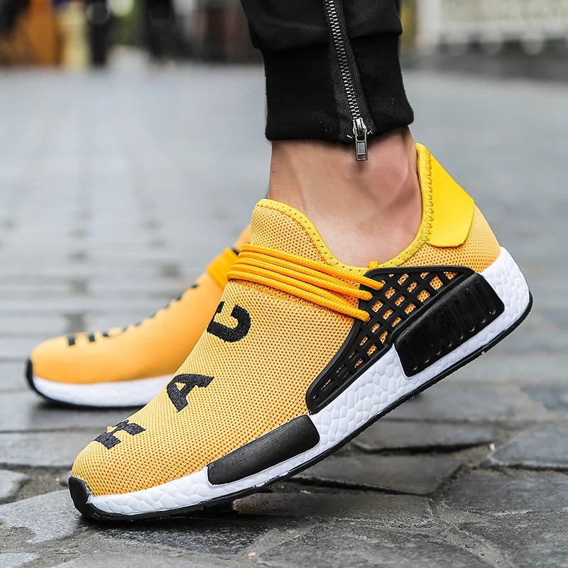 

Human Race Yellow Casual Shoes Men's Comfortable Fashion Sneakers Light Summer Spring Man Ultra Boosts size 35-47