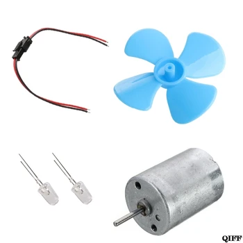 

Drop Ship&Wholesale DIY Kits 6-9V Wind Turbine Micro Motor/ Mini Blue Leaf Paddle/ Diodes/ Cables Mar28