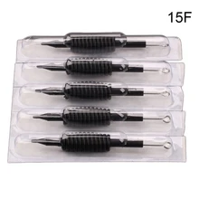 Плоская игла 30 шт Профессиональные черные одноразовые насадки для тату трубки с иглами кремния 3/"(19 мм) для пистолет для татуировки-15F