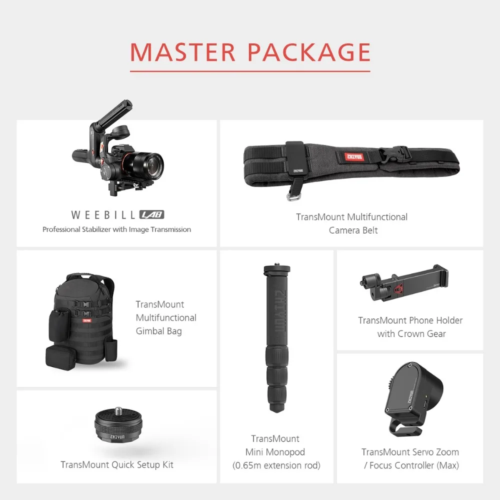ZHIYUN Official WEEBILL LAB 3-Axis Image Transmission Stabilizer for Mirrorless Camera Sensor Control Handheld Gimbal in Stock