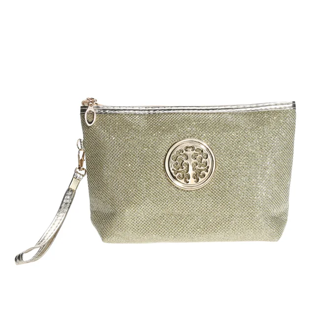 Sailboat Makeup Bag Gold Powder Handbag Portable Sailboat Makeup Bag Gold Powder Handbag Portable Cosmetic Toiletry Organizer Case Women Clutch