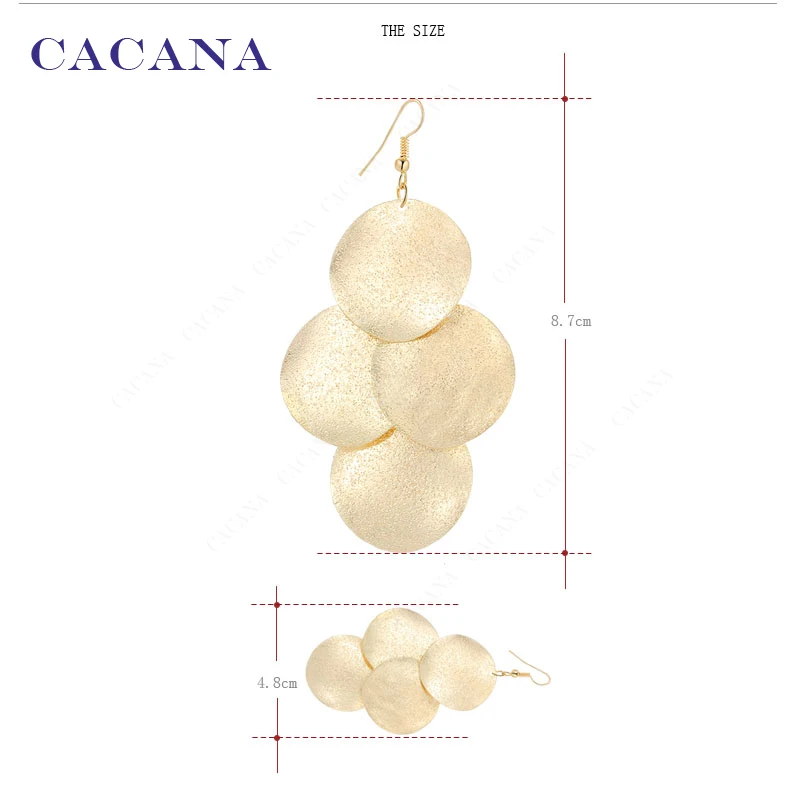 CACANA Dangle Long Earrings For Women 4 Big Sequin Bijouterie Hot Sale No.A770A771