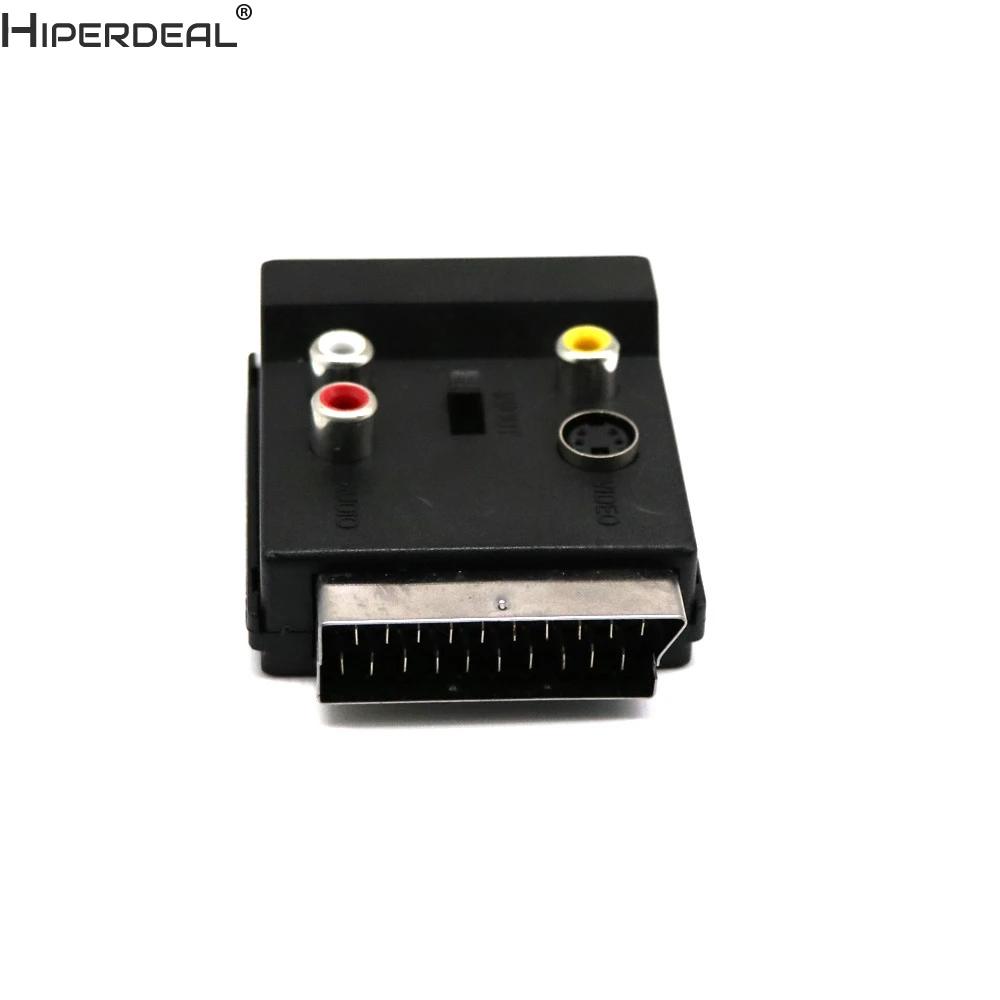 

HIPERDEAL Switchable SCART Adaptor Plug to Socket with S-Video + 3 RCA Oct27HW
