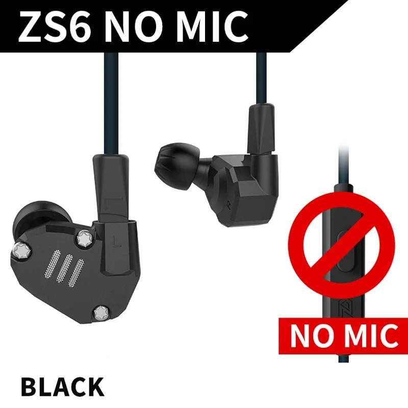 KZ ZS6 2DD + 2BA гибридные наушники HIFI монитор DJ наушники для бега гарнитура вкладыши металлические наушники KZ ES4 KZ ZS10 KZ AS10