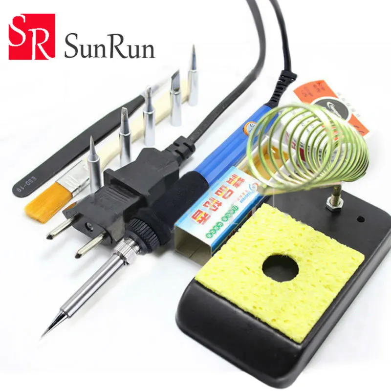 

60W 220V Electric Adjustable Temperature Welding Tool Solder Soldering Iron Welding Repair With 5pcs Iron Tips LCD Repair Parts