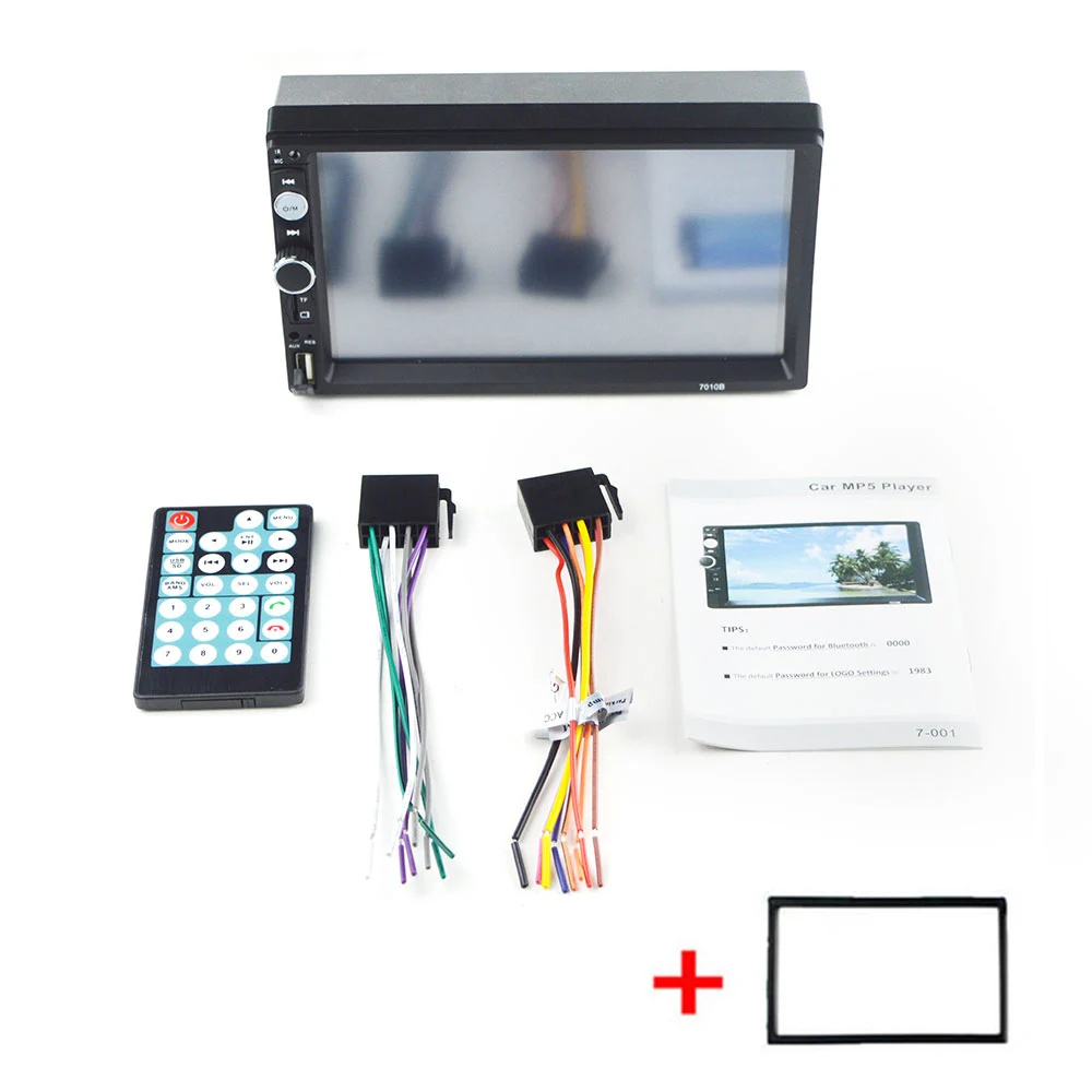 Авторадио 2 Din 7 дюймов lcd сенсорный экран плеер Авто Аудио Bluetooth несколько языков меню Поддержка камеры заднего вида - Цвет: with frame