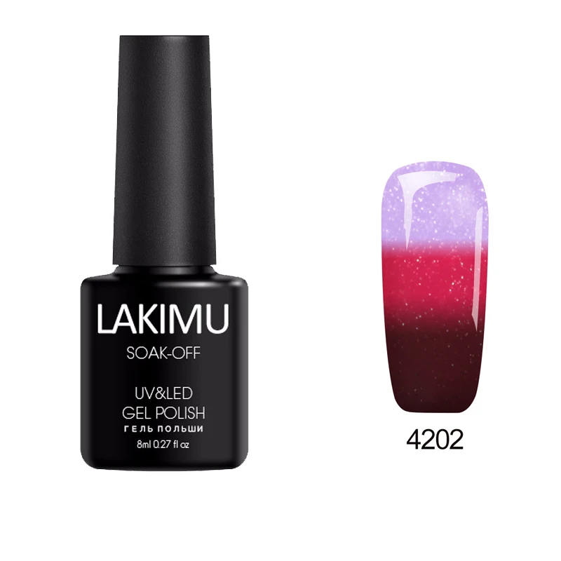 LAKIMU Nails Art УФ Гель-лак изменение температуры Цветной Гель-лак для ногтей длительное Замачивание Хамелеон термо гель лак - Цвет: 4202