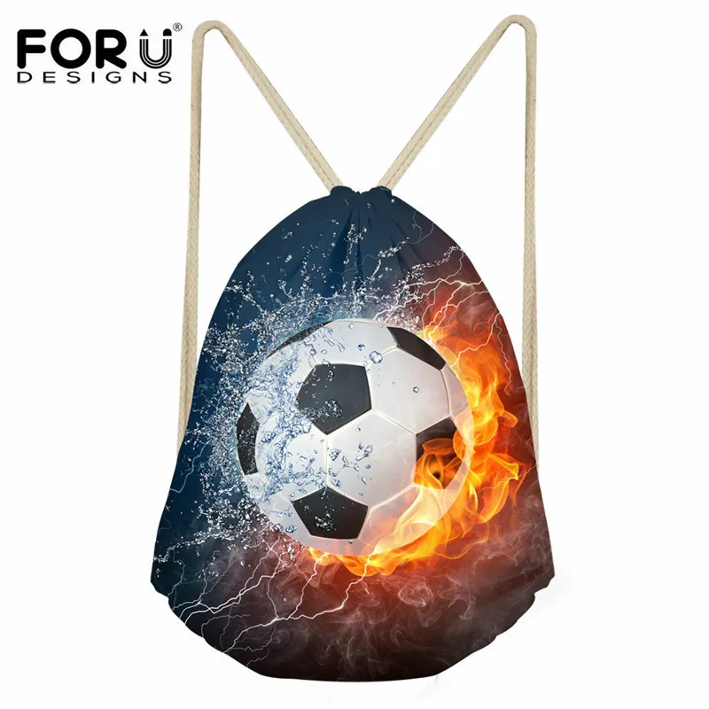 

FORUDESIGNS Drawstring Bag Fire Ball 3D Prints Men's Small Drawstring Backpack Men Shoes Storage Package Kids Boys School Bag