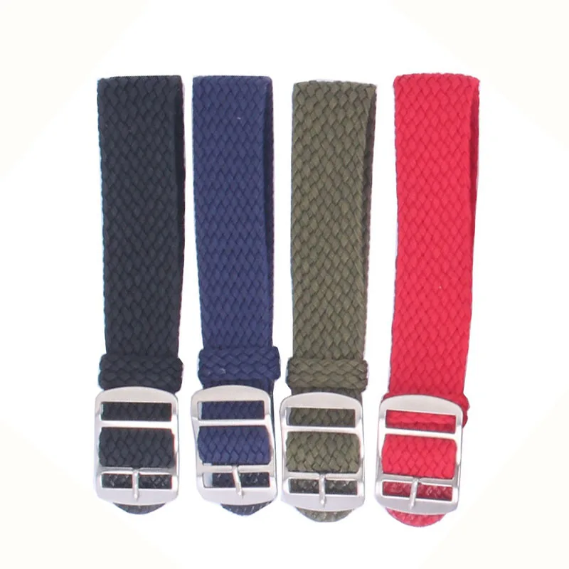 10pcs wholesale 14mm 16mm 18mm 20mm 22mm Solid color Perlon Woven Nylon watchbands bracelet fabric Woven Watch Strap Band Buckle
