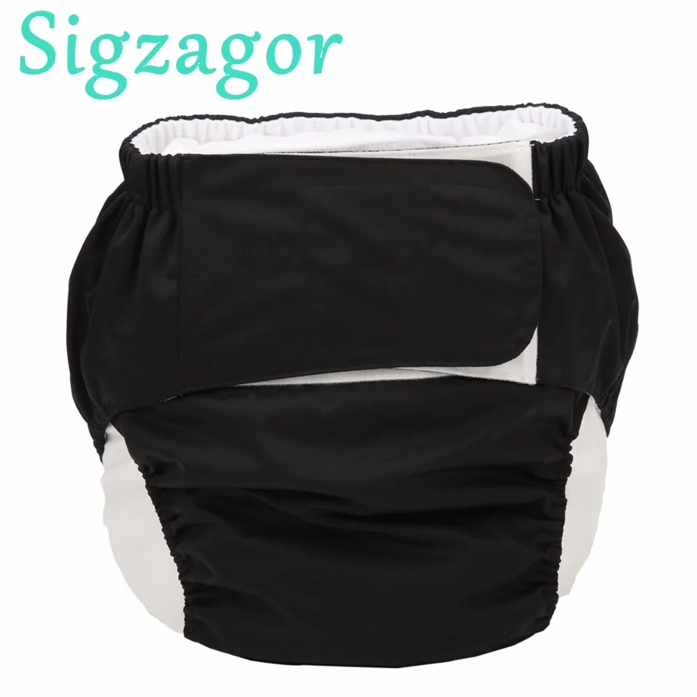 

[Sigzagor]1 XL Adult Cloth Diaper Nappy Urinary Incontinence Pocket Reusable Insert Hook and Loop ABDL Age Play 26.7in to 50.4in