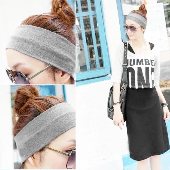 2Pcs Women Yoga font b Fitness b font Running Cotton Elastic Headband Hair Strap B2C Shop