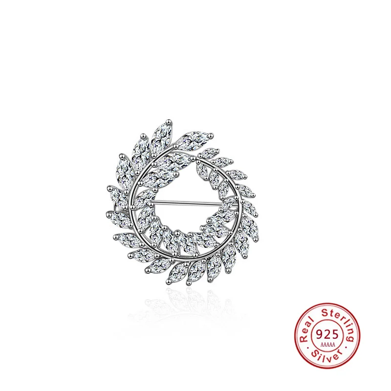 

Classic Handmade Flower Style Brooches for Women 925 Sterling Design Crystal Wedding Party Clothing Scarf Christmas Gift Jewelry