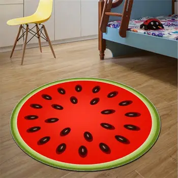 

100CM Round 3D Fruit Area Rug Home Entrance/Hallway Doormat Computer Chair Floor Mat Cloakroom Carpet Children Play Mat