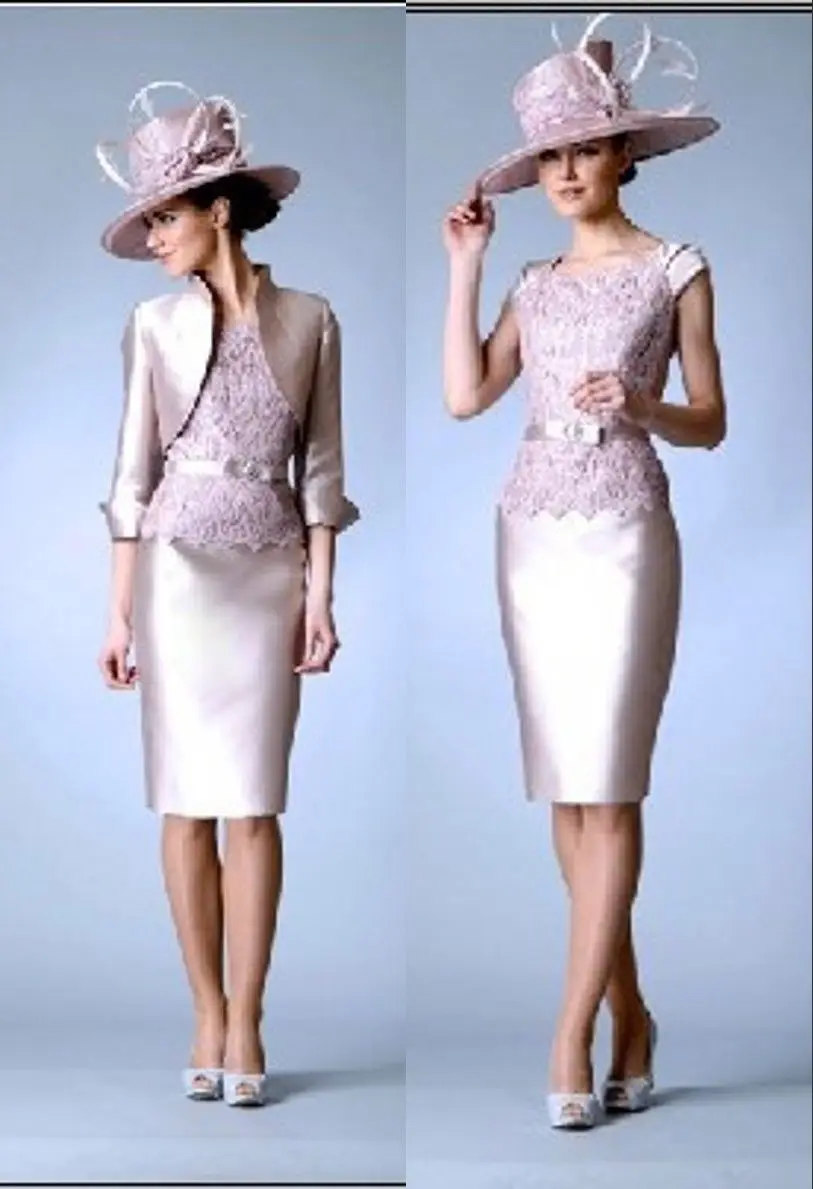 

vestido de madrinha free shipping 2014 new fashion hot Plus size party prom gown knee length mother of the bride lace dresses