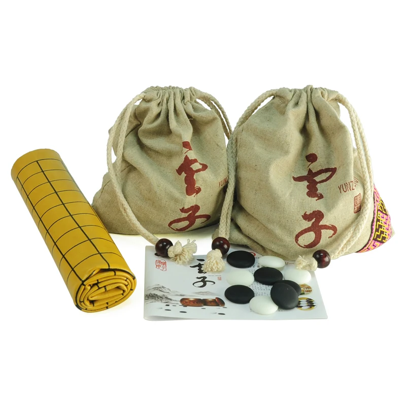 

BSTFAMLY New Yunzi Go Chess 19 Road 361 Pcs/Set Chinese Old Game of Go Weiqi International Checkers Folding Table Toy Gifts LB19
