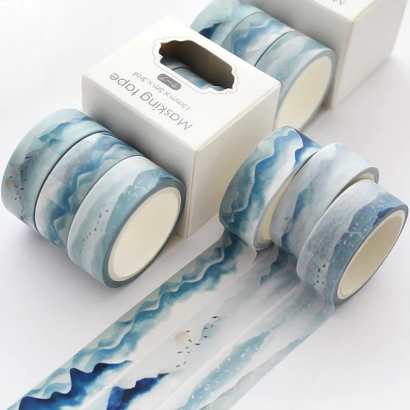 

3 pcs/pack Snow mountain Kawaii Planner Handbook Decorative Paper Washi Masking Tape set School Supplies Stationery