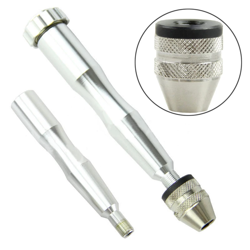 1set Aluminum Mini Micro Hand Drill with Keyless Chuck +10pcs Twist Drills 0.6-2.0mm