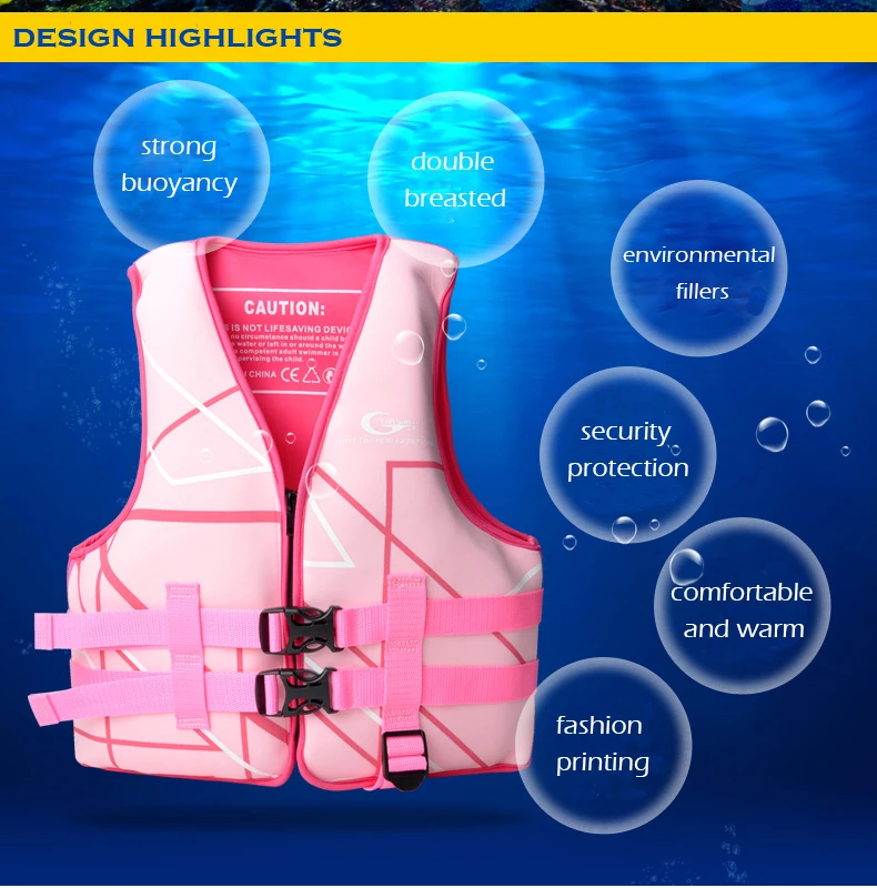 Professional детский спасательный жилет высокой плотности EPE плавучий хлопок Подводное Плавание спасательный жилет для детей от 3 до 12 лет